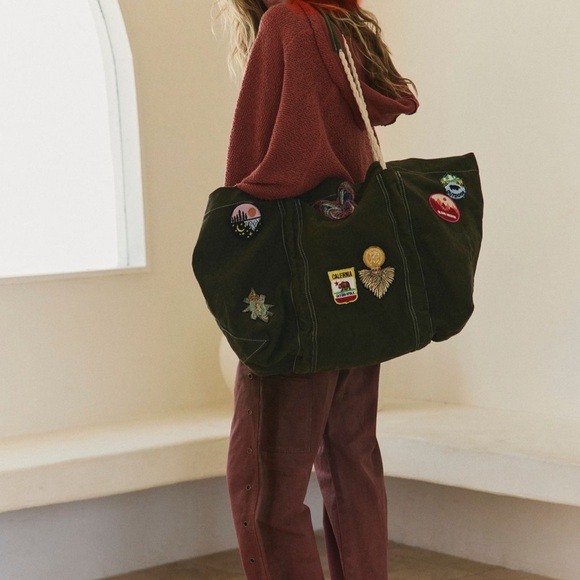 Free People Tote with Colorful Patches - Picture 1 of 5